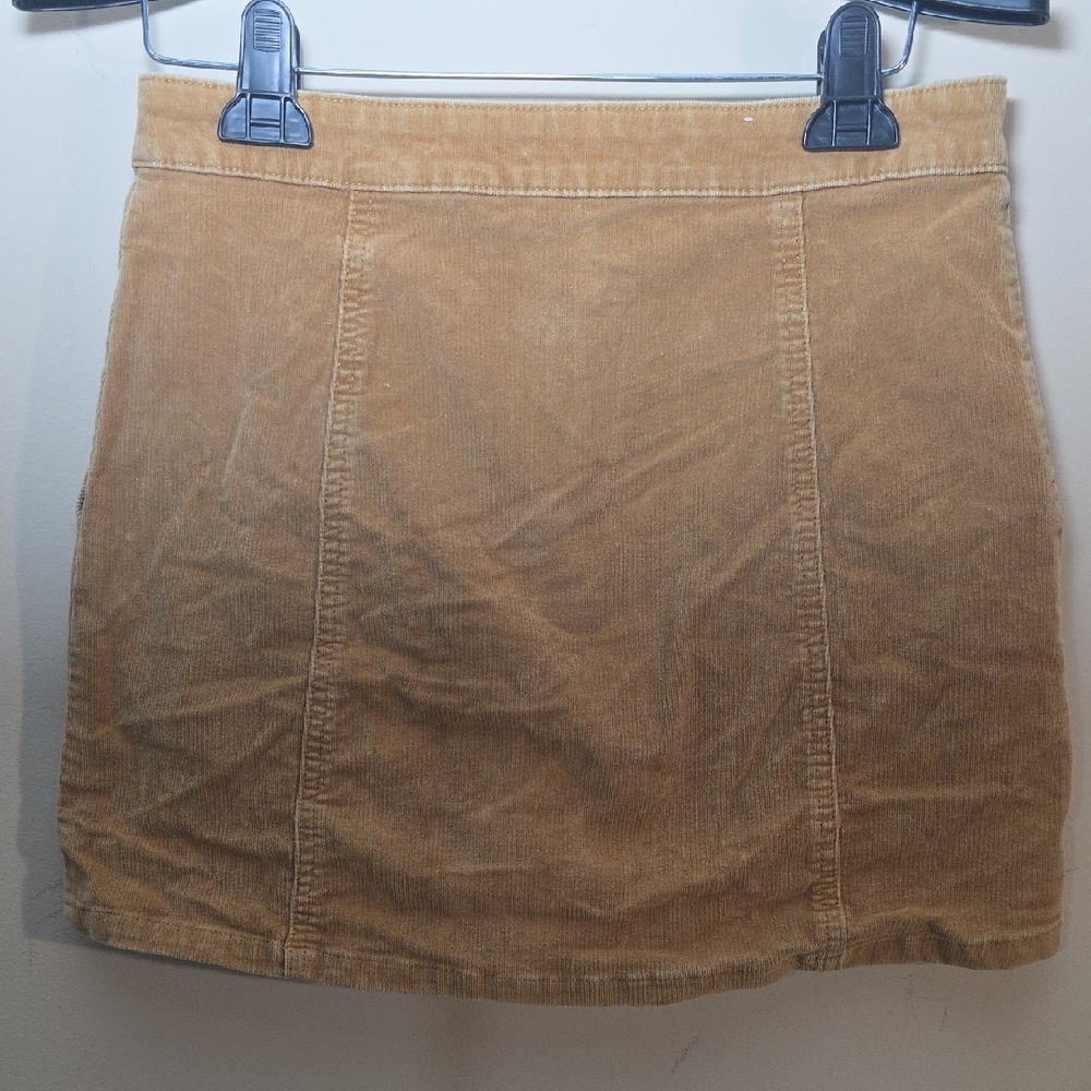Altar'd State Tan Corduroy Button Front Mini Skirt | Size S - Picture 6 of 7